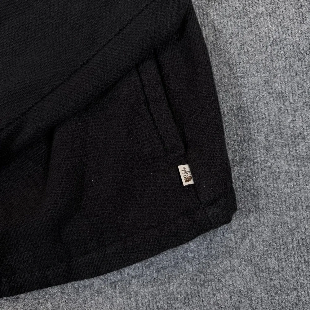The North Face Mens Black‎ Cotton Twill Quilted Lined Snap Front Shirt Jacket L